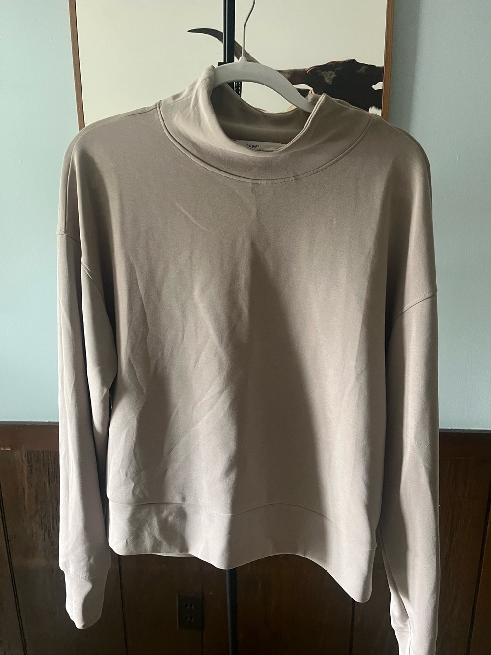 Sincerely Jules Taupe Mock Neck Sweater